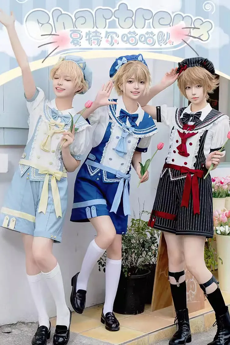 Chartres Meow Team Bowknot Ouji Fashion Cool Lolita Shorts Set 3 Colors
