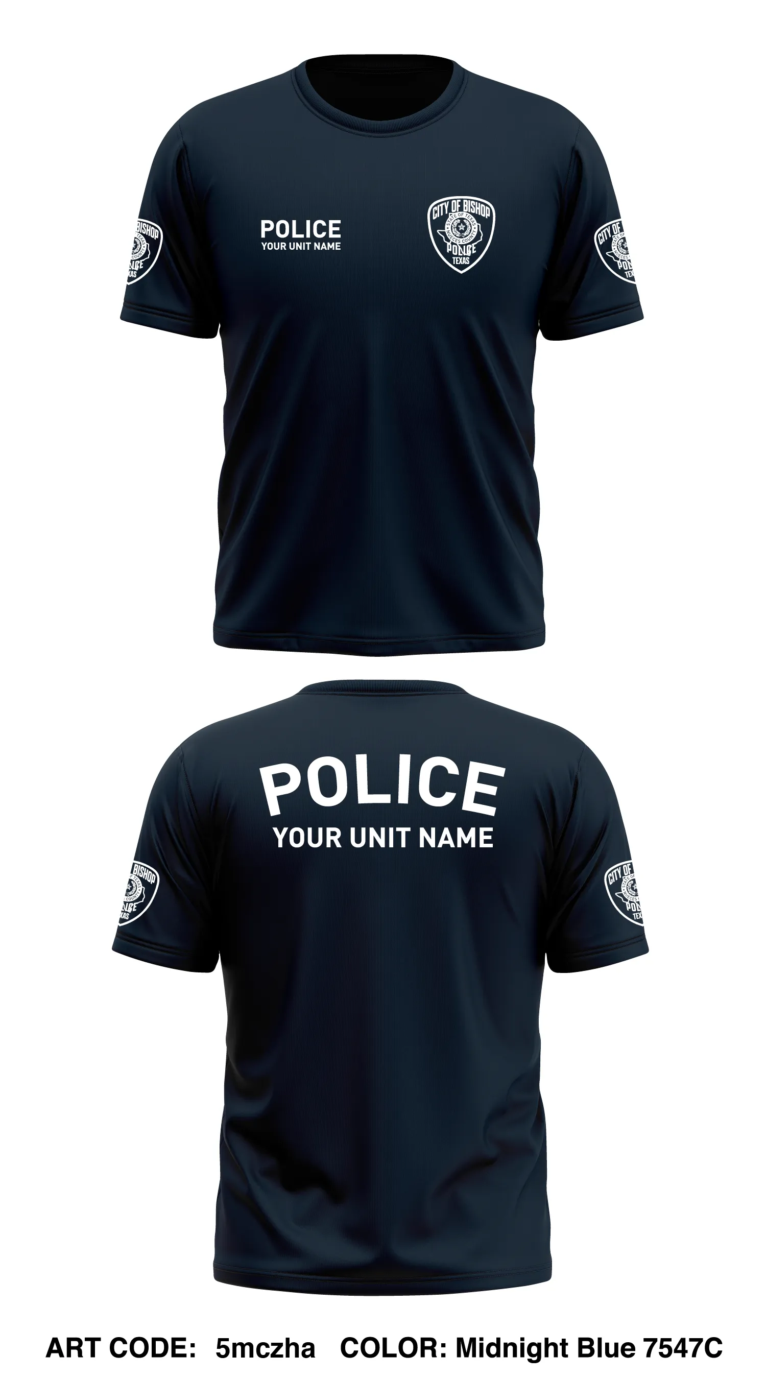 City of Bishop Police Department Store 1 Core Men's SS Performance Tee - 5mczha