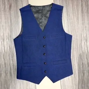 Classic Suit Wool Vest V Neck Slim Fit Business Waistcoat For Wedding