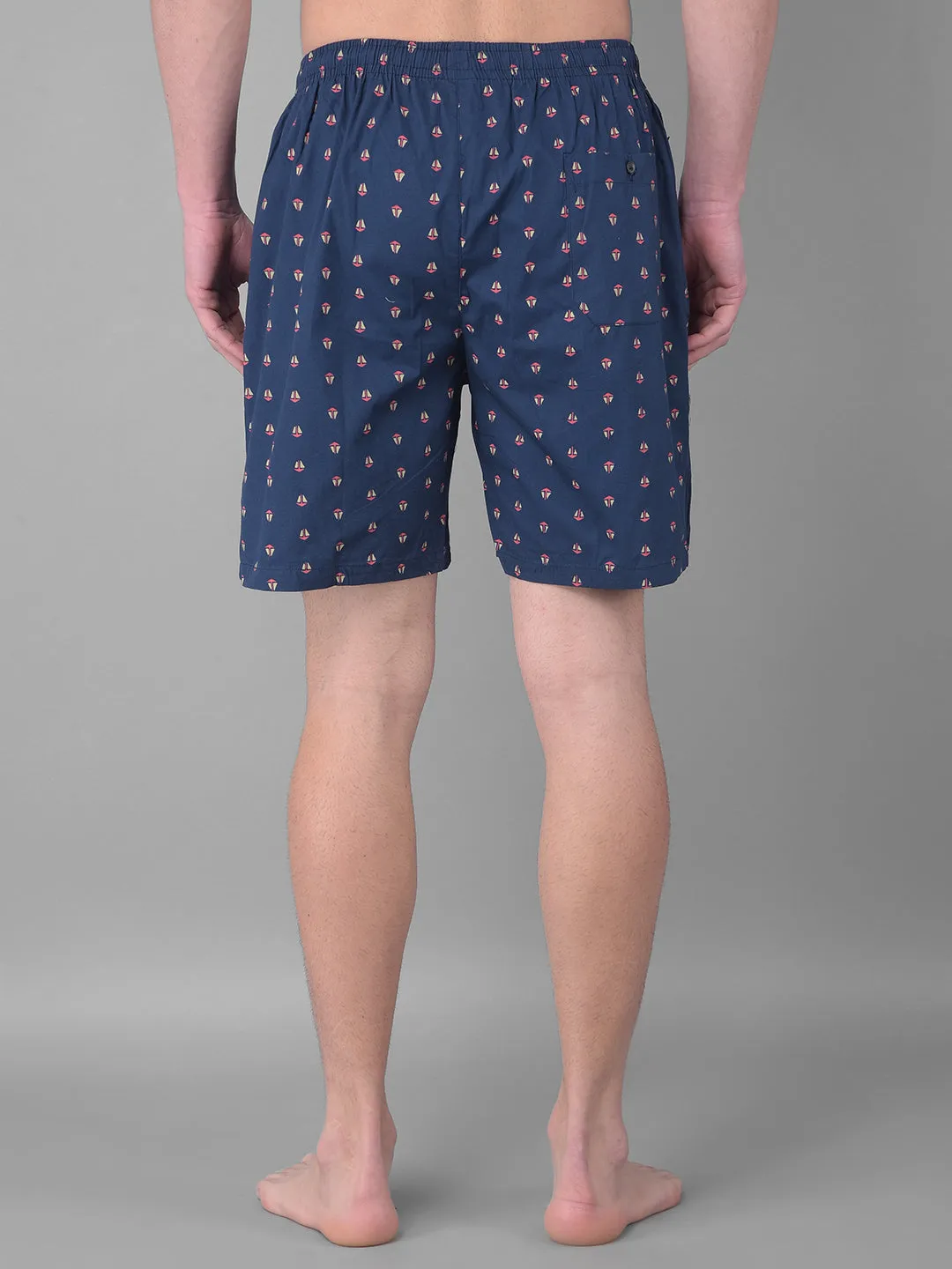 COBB NAVY YELLOW PRINTED SHORTS