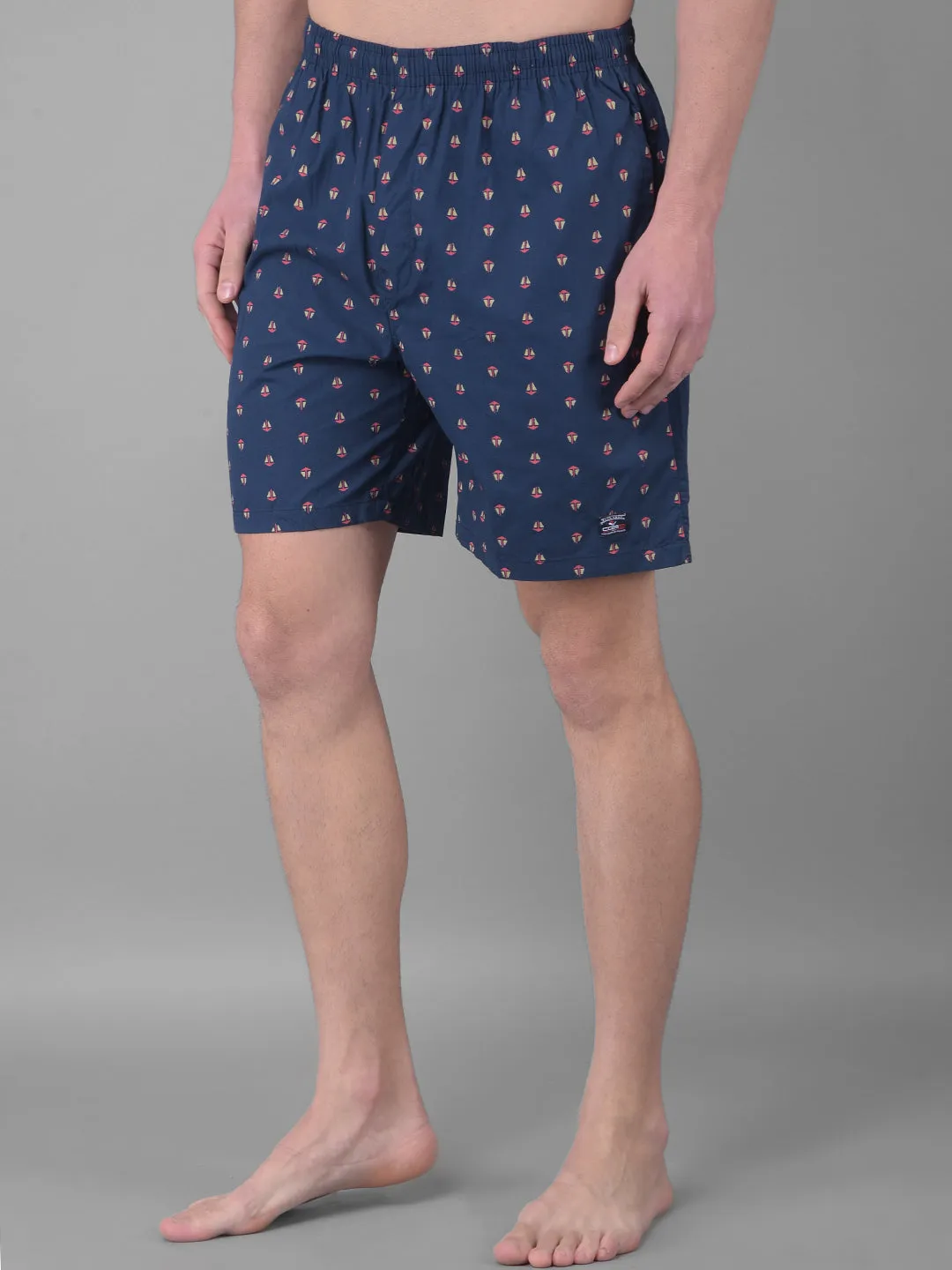 COBB NAVY YELLOW PRINTED SHORTS