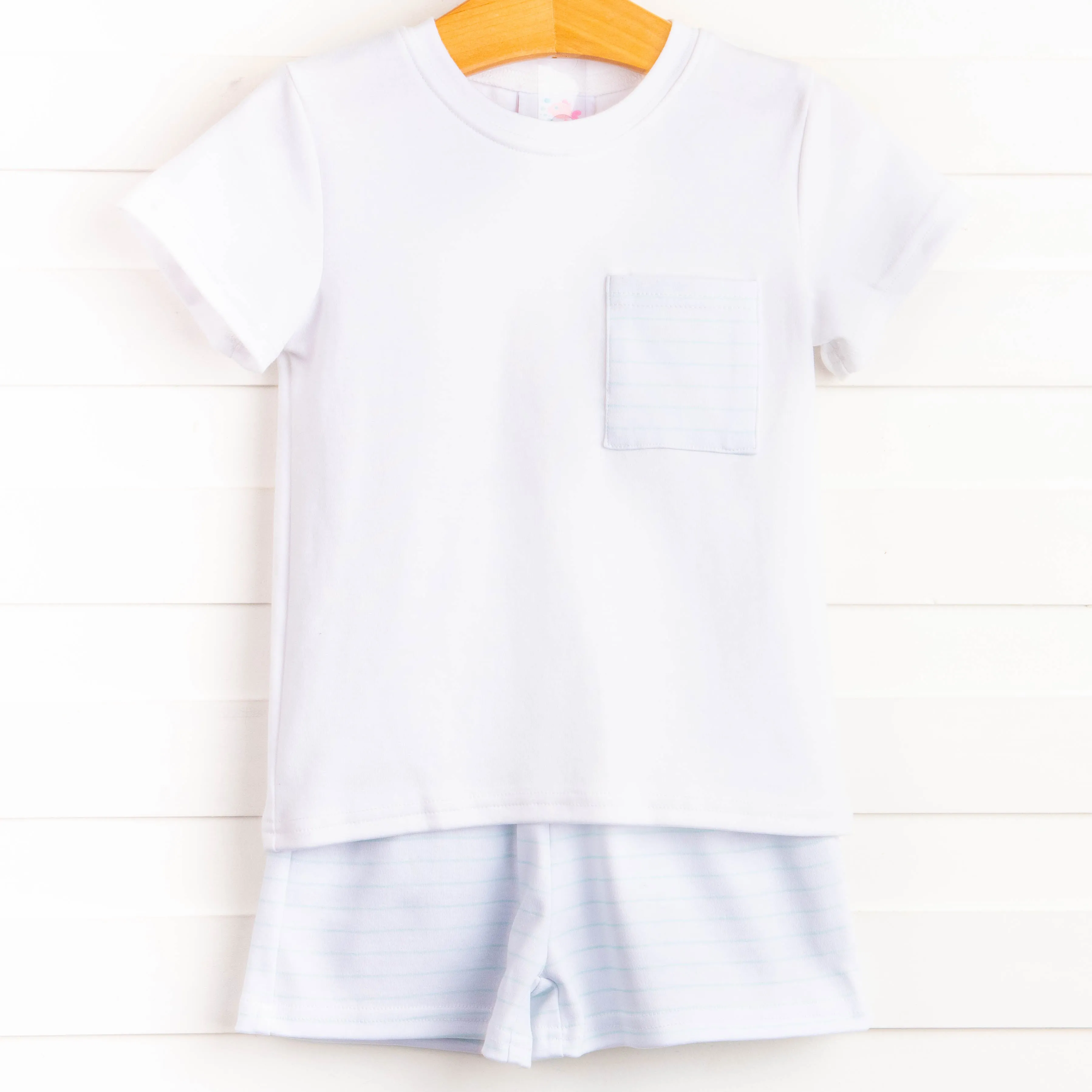 Coleman Pima Short Set, White