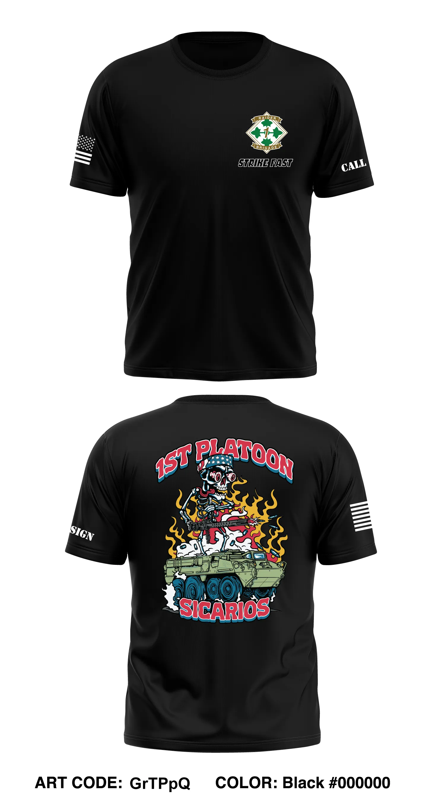 CUSTOM 1st Platoon, Brutal Company, 4-9 IN Core Men's SS Performance Tee - GrTPpQ