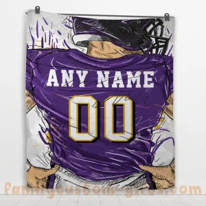 Custom Premium Quilt Blanket Baltimore Jersey American Football Personalized Quilt Gifts for Her & Him