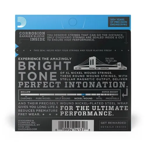 D'Addario EXL130 - Nickel Wound EXTRA SUPER LIGHT 08-38
