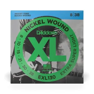 D'Addario EXL130 - Nickel Wound EXTRA SUPER LIGHT 08-38