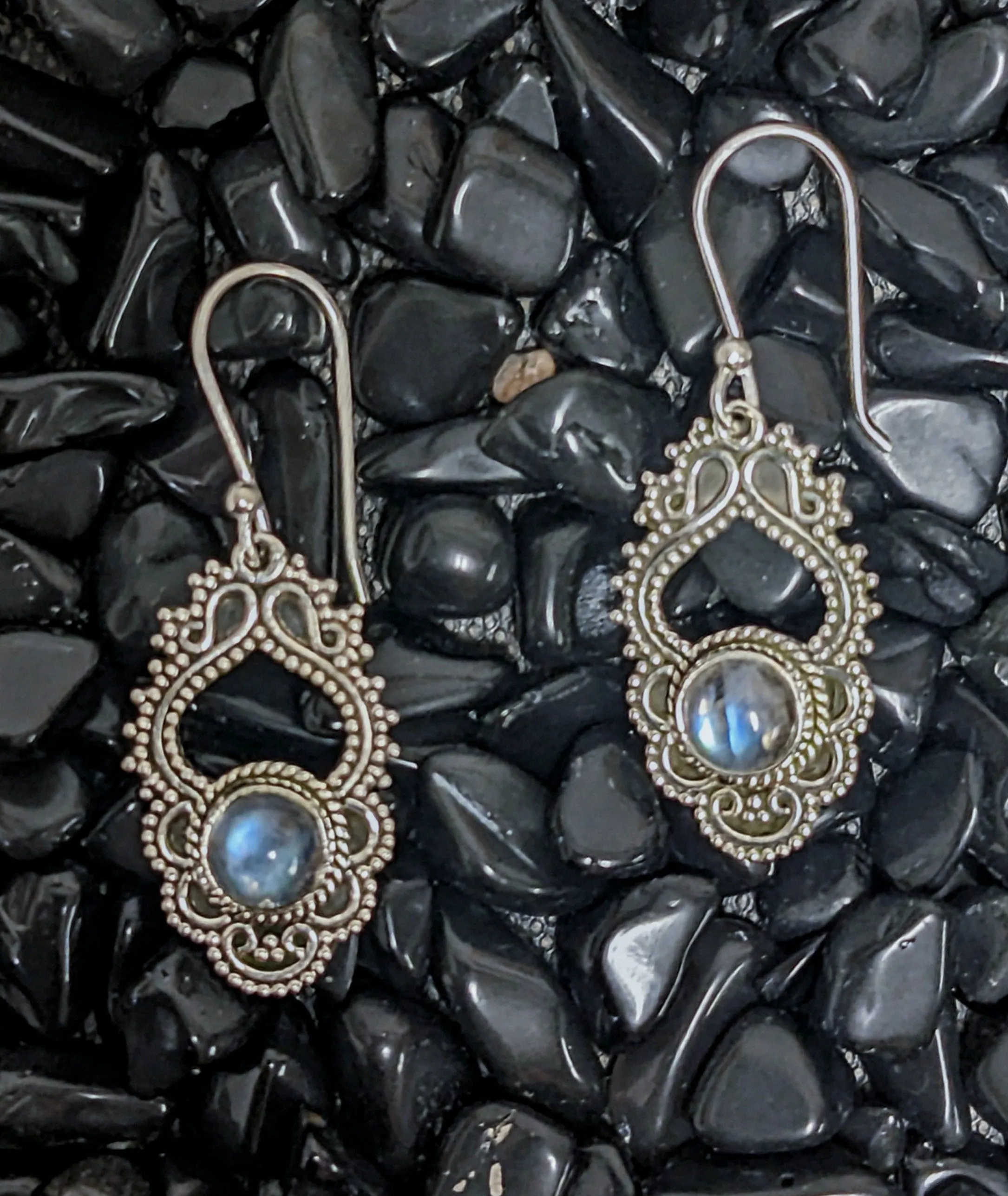 Dangly Labradorite Earrings