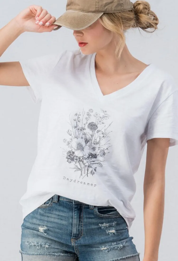 Daydreamer Flower Tee-Final Sale