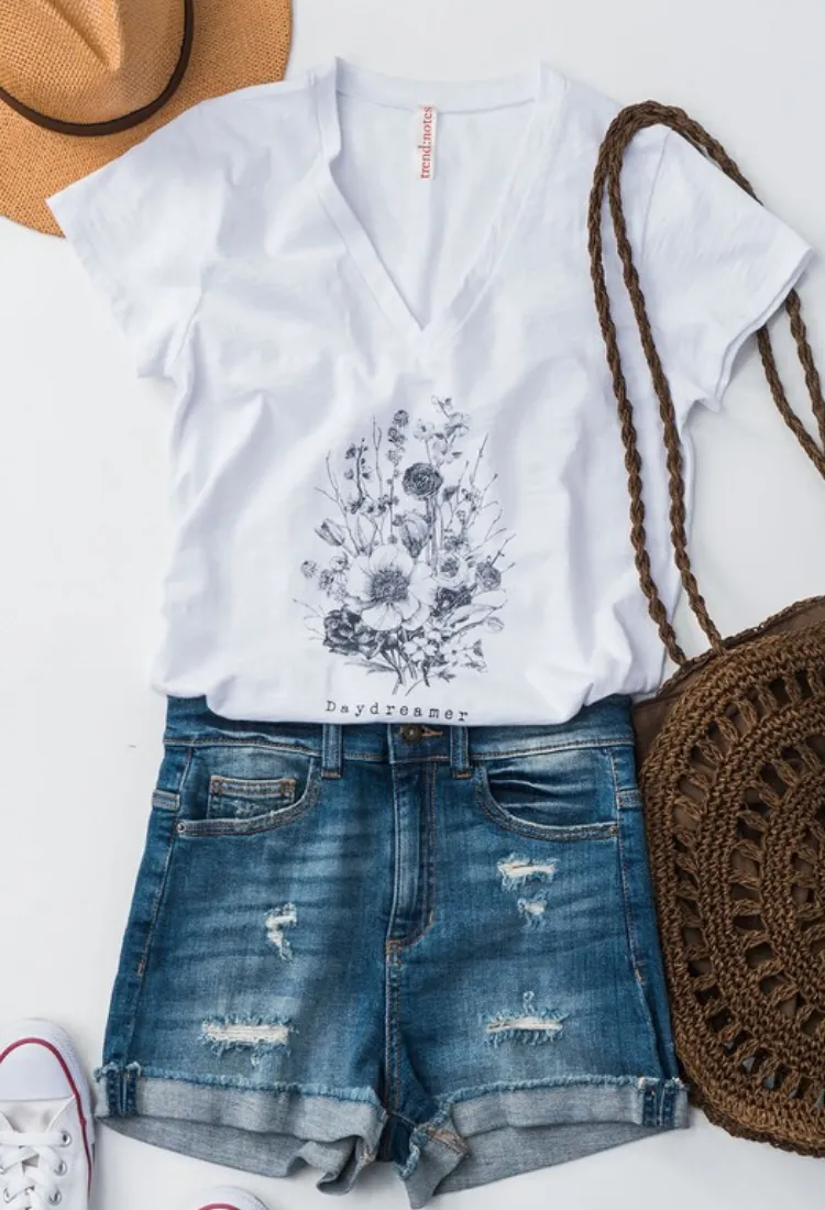 Daydreamer Flower Tee-Final Sale