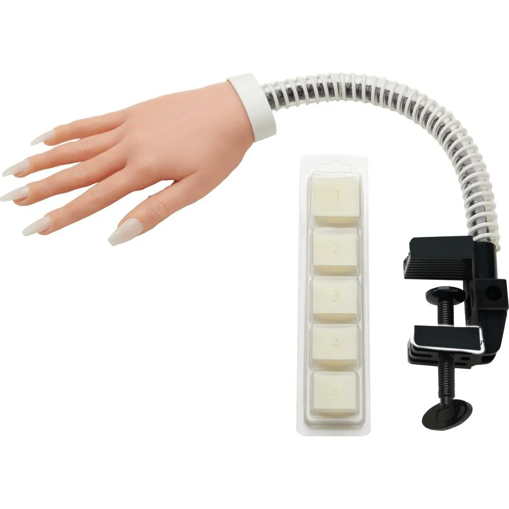 Deluxe Flexible Practice Hand with 100 Nail Tips by DL Pro