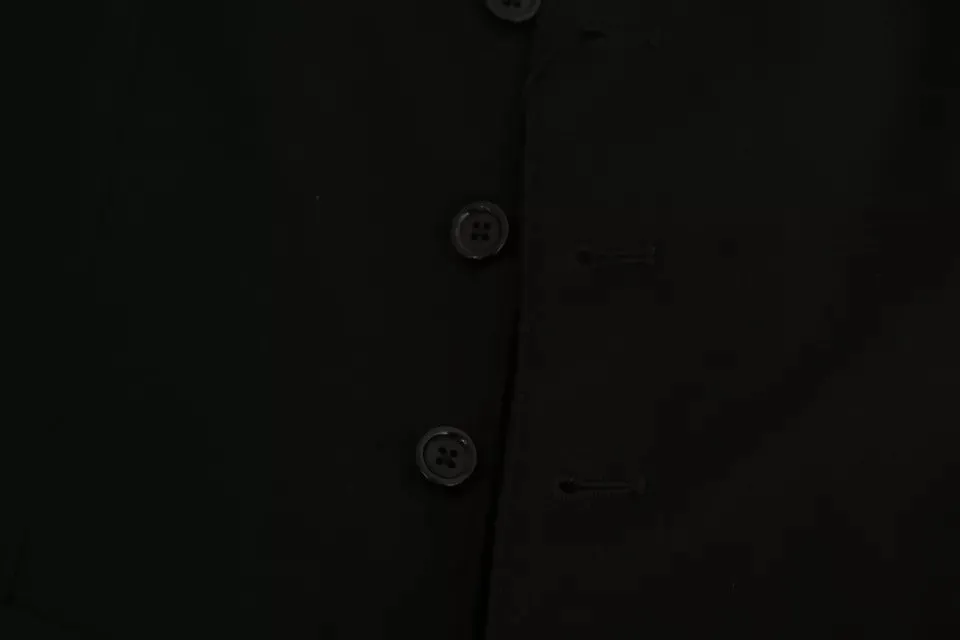 Dolce & Gabbana Black Solid STAFF Slim Fit Waistcoat Vest