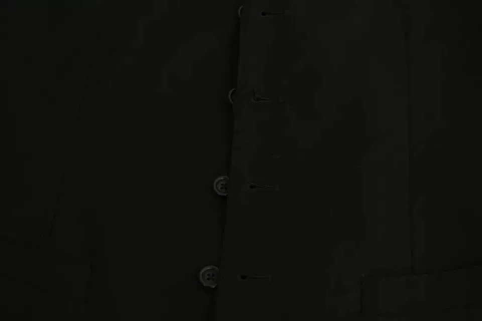 Dolce & Gabbana Black Wool Stretch Waistcoat Formal Dress Vest