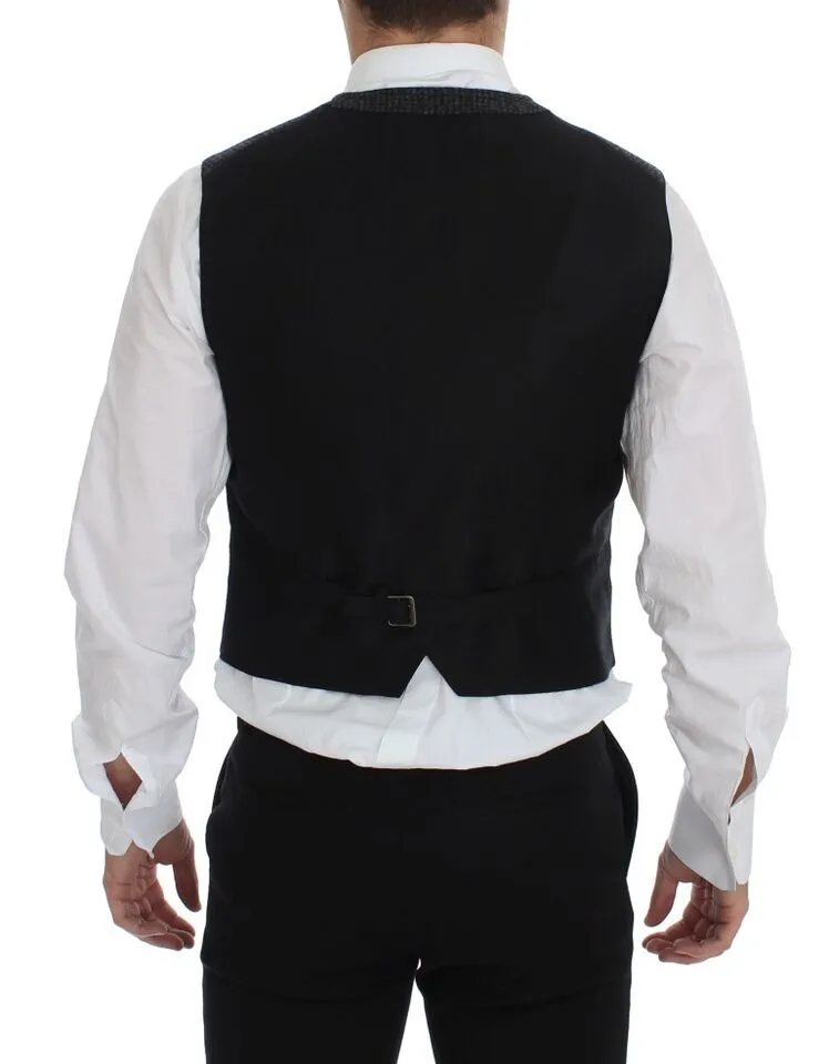 Dolce & Gabbana Elegant Gray Wool Blend Dress Vest