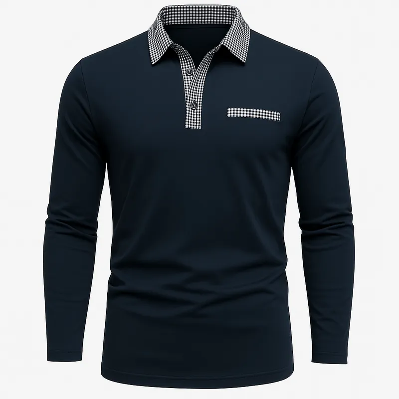 Domoir | Timeless Long Sleeve Polo Shirt