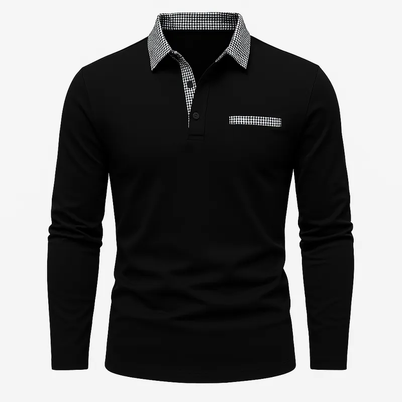 Domoir | Timeless Long Sleeve Polo Shirt
