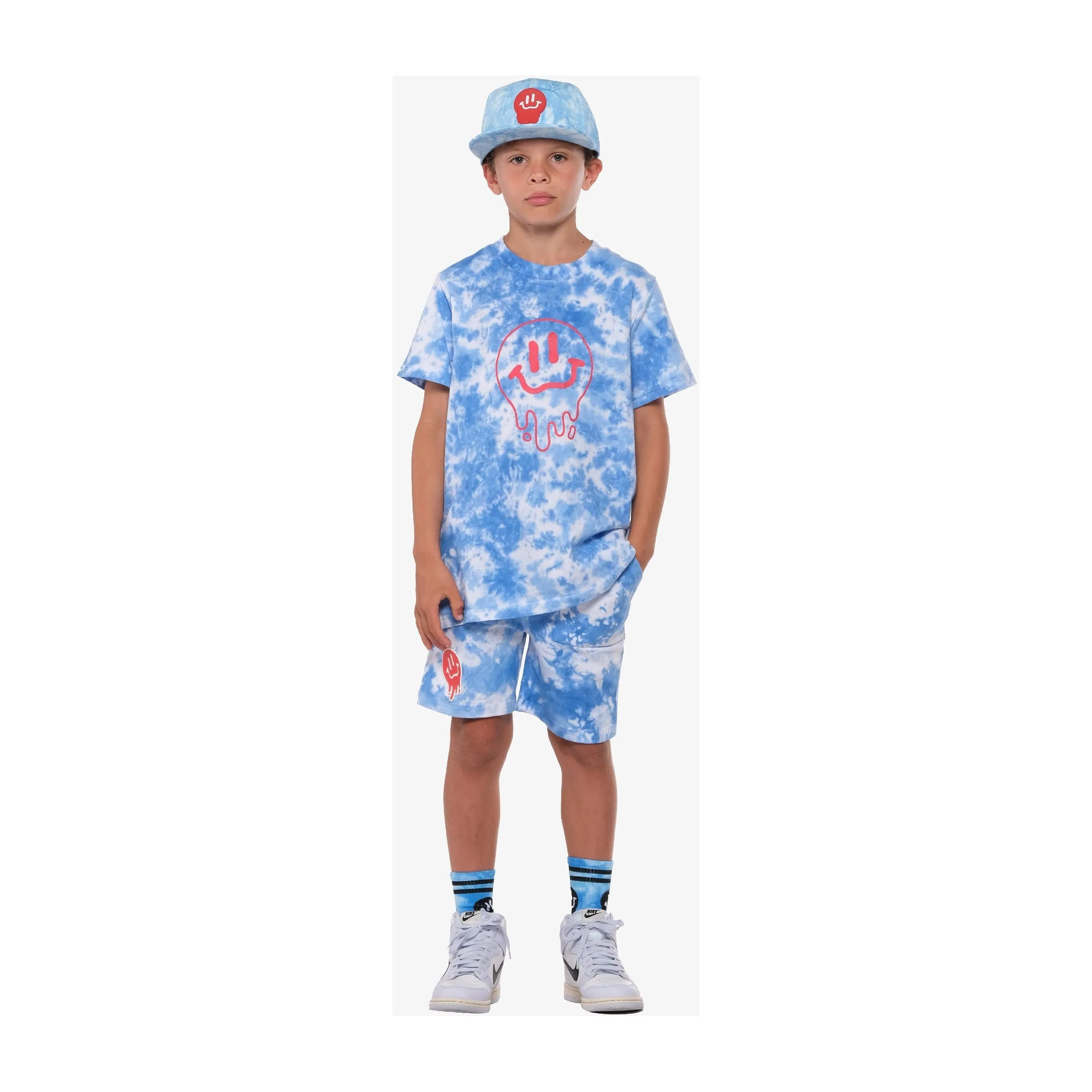 Drippin in Smiles Blue Tie-Dye Tee