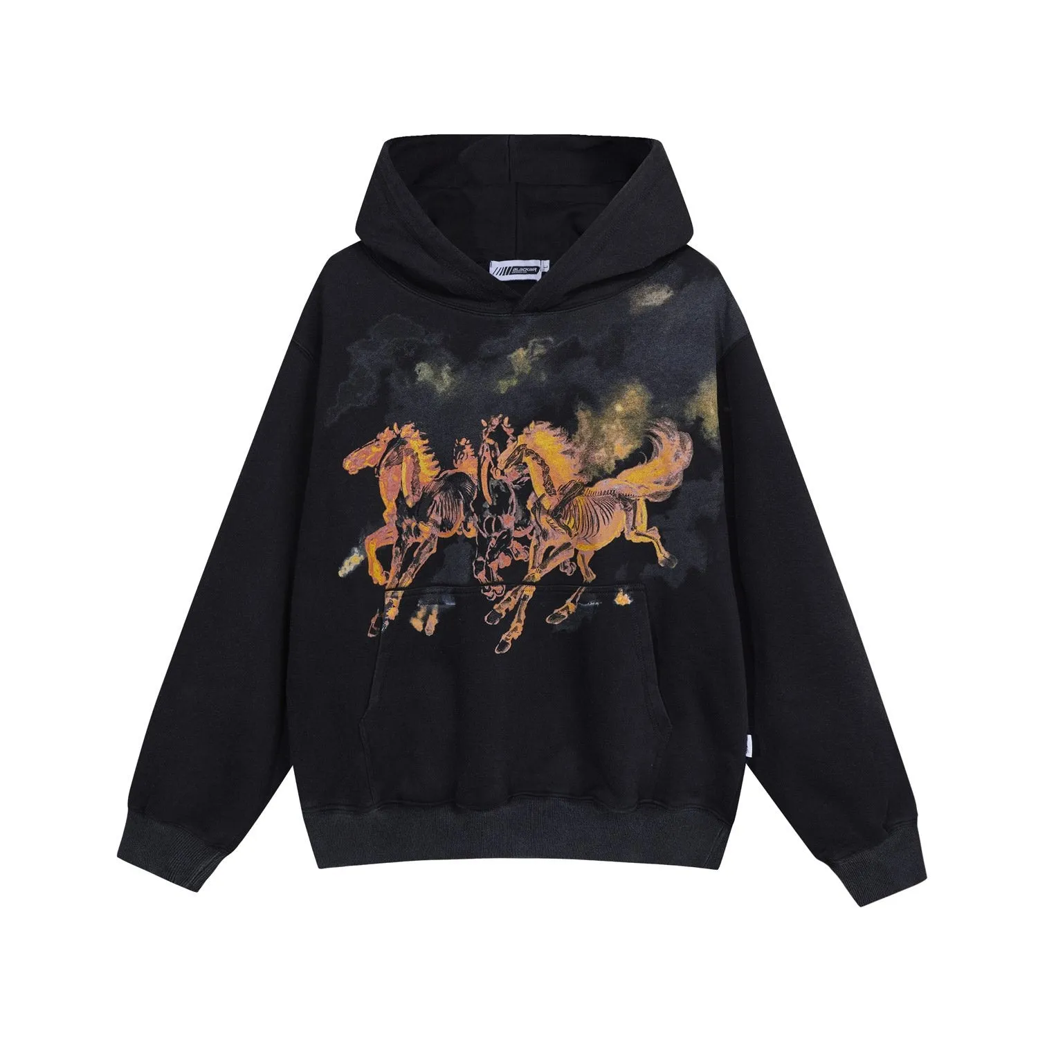 Early Autumn 400G American Street Tide Brand Men's Wash Water Old Flame Horse Printed Vests For Men And Women