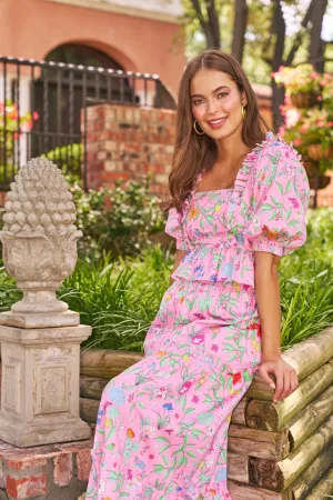 Emma Blouse in Pink Wildflower
