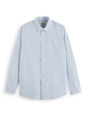 ESSENTIALS - Regular Fit Button Down Oxford - Blue Stripe