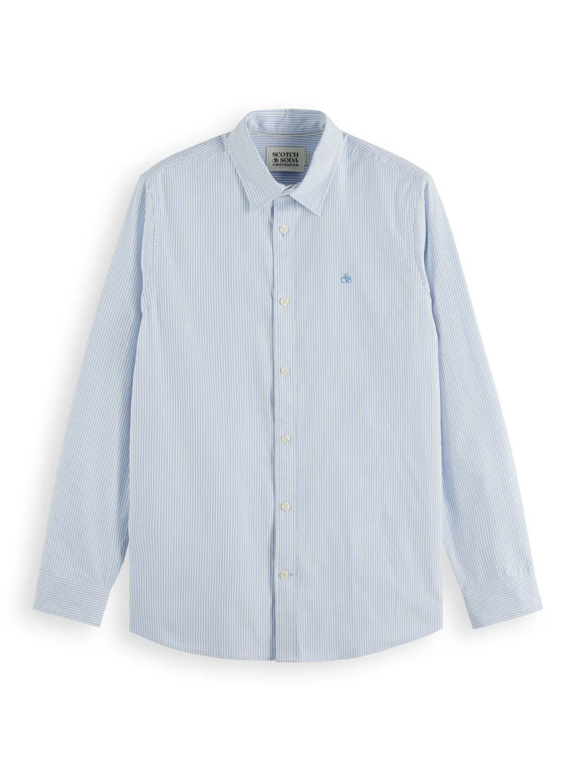 ESSENTIALS - Regular Fit Button Down Oxford - Blue Stripe