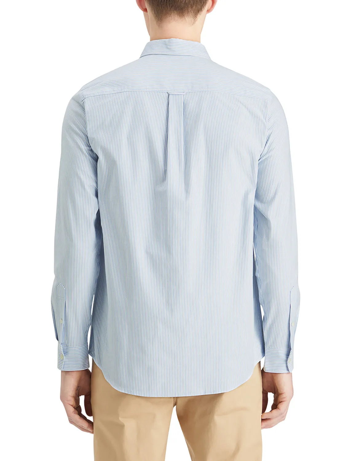 ESSENTIALS - Regular Fit Button Down Oxford - Blue Stripe