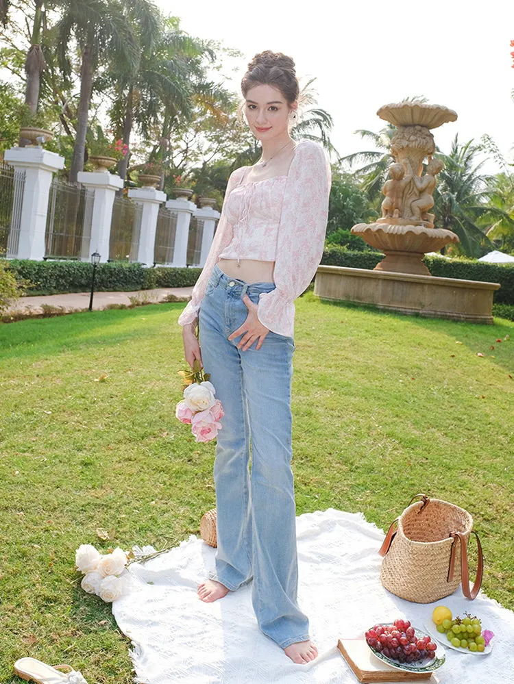 Ethereal Blossom Puff Sleeve Blouse