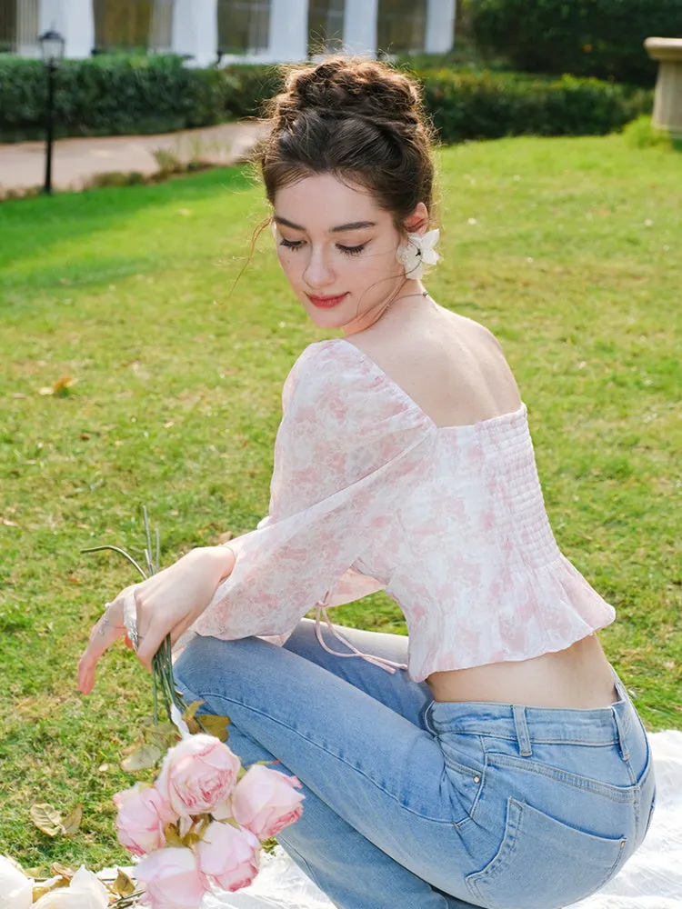 Ethereal Blossom Puff Sleeve Blouse