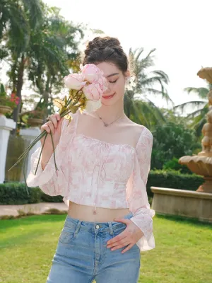 Ethereal Blossom Puff Sleeve Blouse