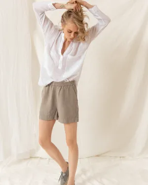 Eva - Linen Shorts in Cappuccino