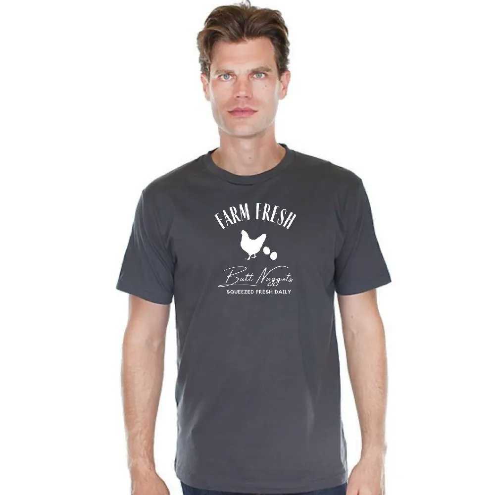 Farm Fresh Butt Nuggets Organic Cotton Men's Tee