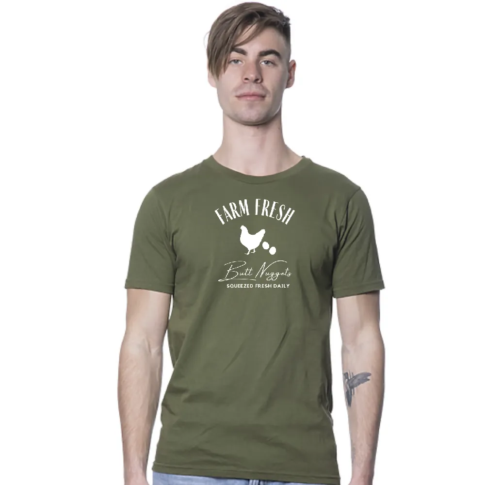 Farm Fresh Butt Nuggets Organic Cotton Men's Tee