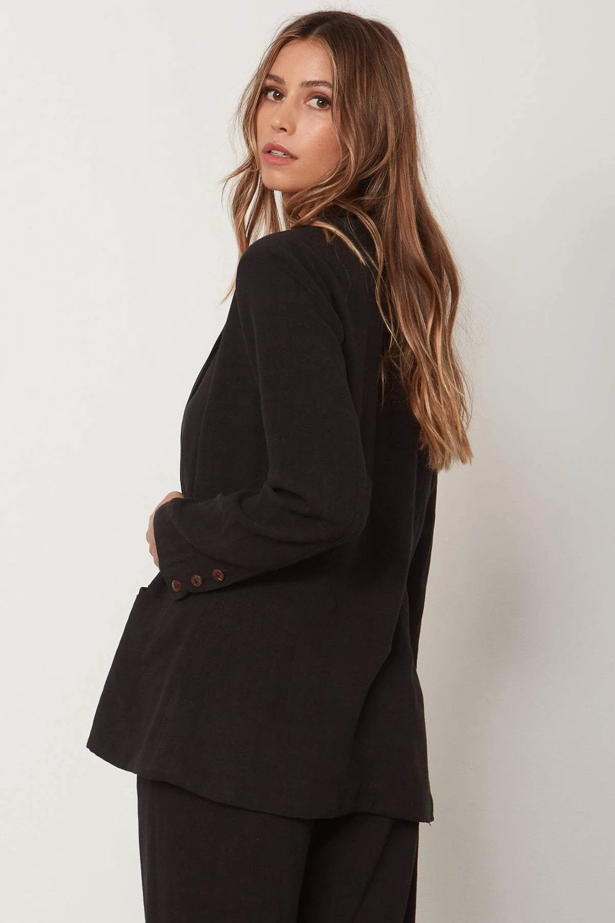 FINAL SALE: Stillwater, The Blazer Linen Black