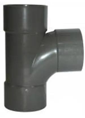 FloPlast ABS Solvent Weld Swept Tee 50mm Grey (Pack of 5)