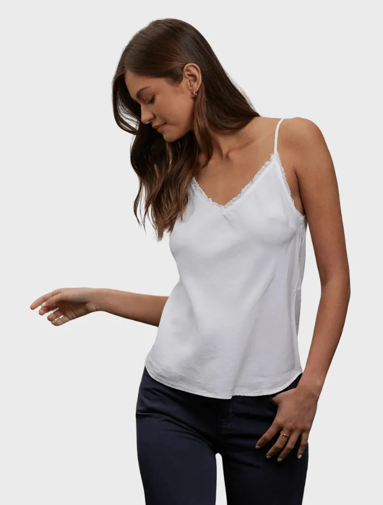 Frayed Cami - White