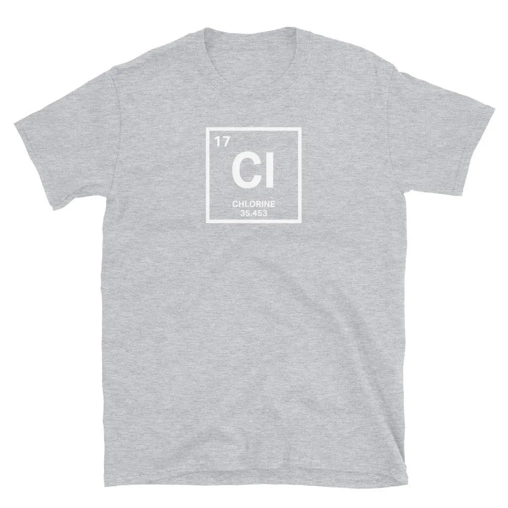 Funny Swimmers Chlorine Periodic Table Symbol T Shirt