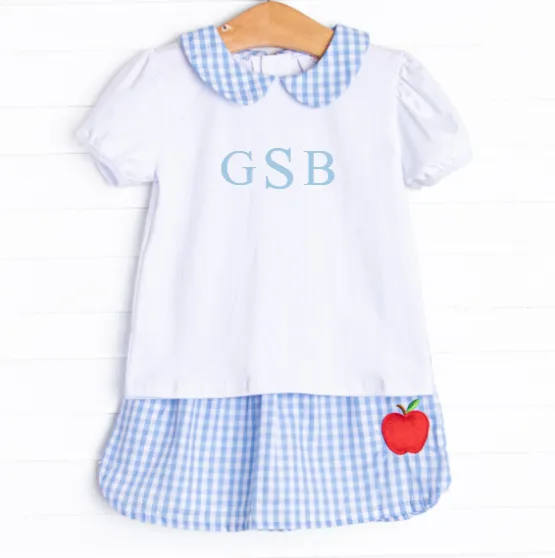 Gala Gal Applique Skort Set, Blue