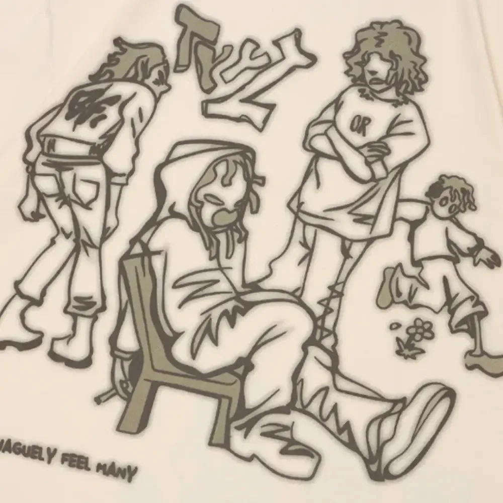 Ghettto Playground Beige Y2K Tee for Urban Fashion Lovers