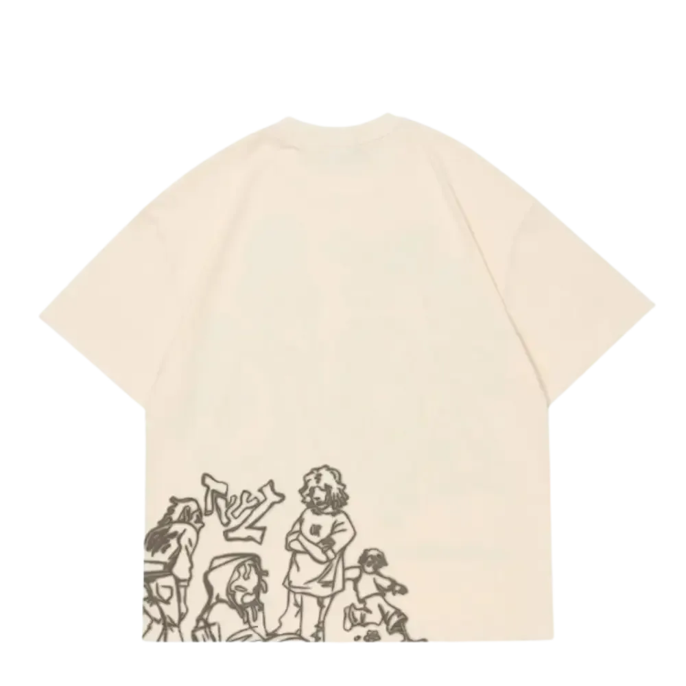 Ghettto Playground Beige Y2K Tee for Urban Fashion Lovers