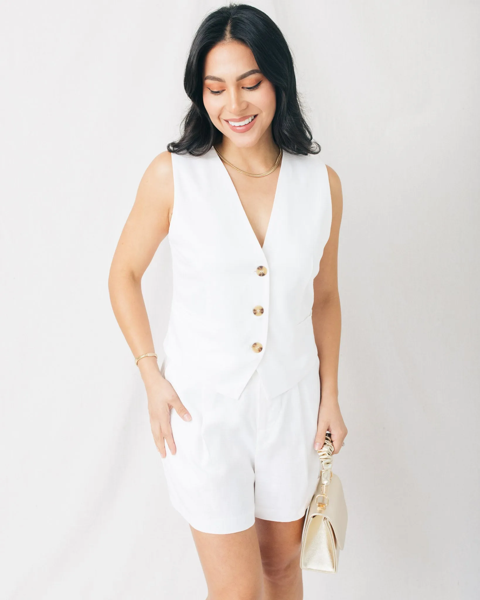 Gina Pleated Front Wide Leg Shorts