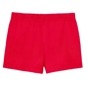 Girls Soft Cotton UPF 50  Jersey Pocket Shorts | Candy Apple