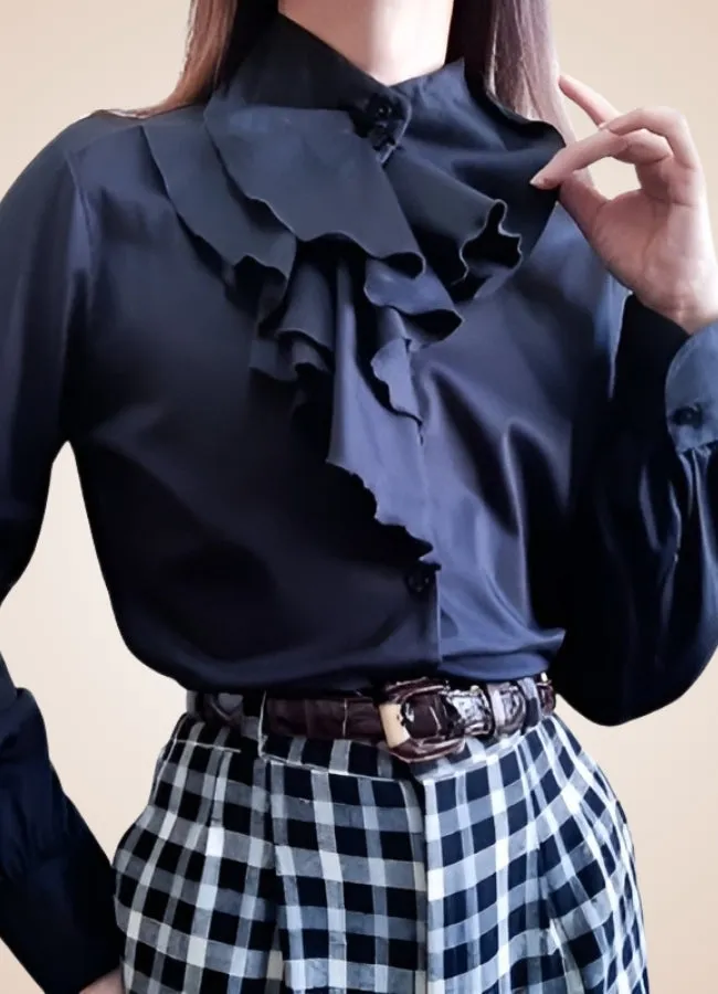 Gothic Victorian Ruffled Collar Shirt