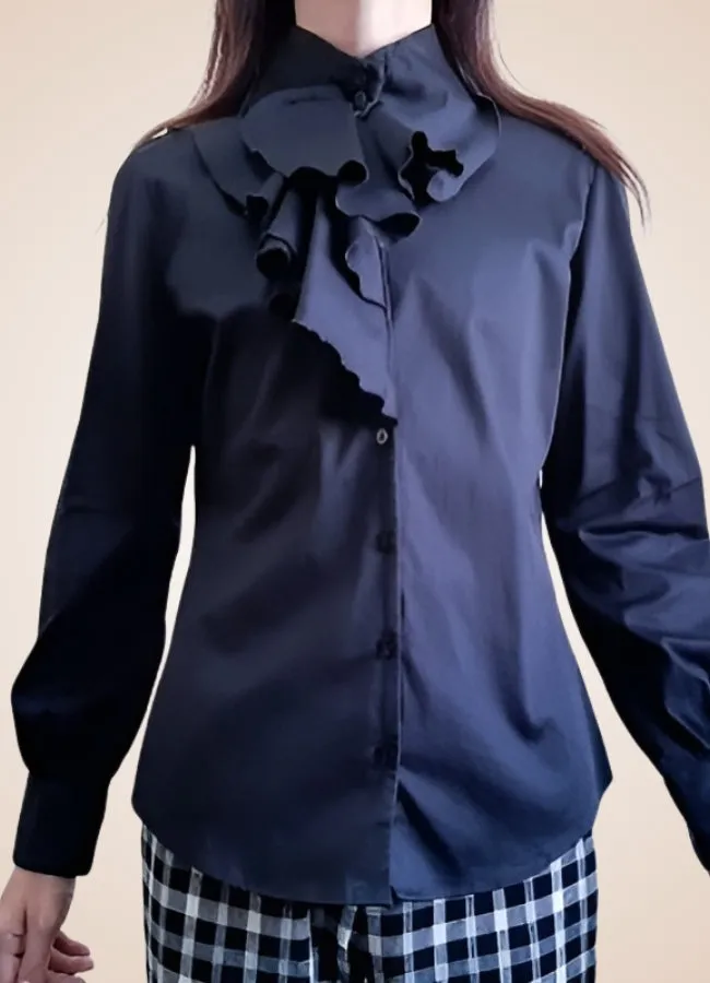 Gothic Victorian Ruffled Collar Shirt