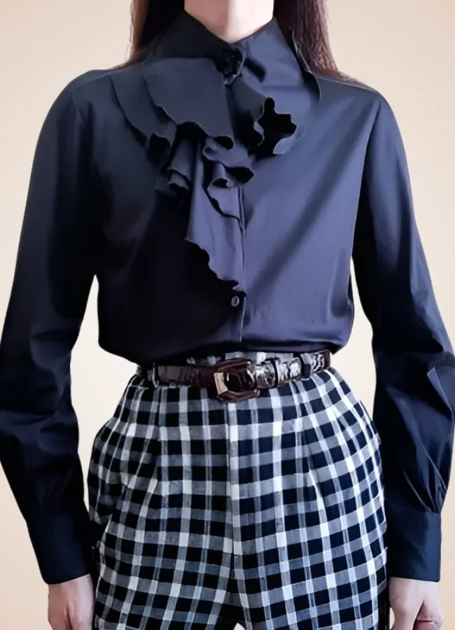 Gothic Victorian Ruffled Collar Shirt