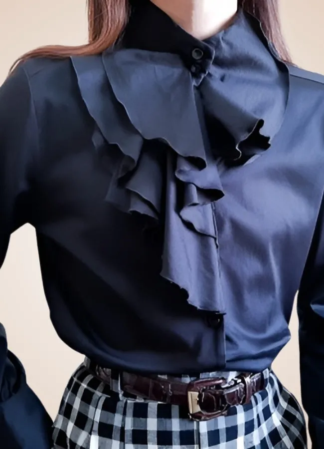 Gothic Victorian Ruffled Collar Shirt