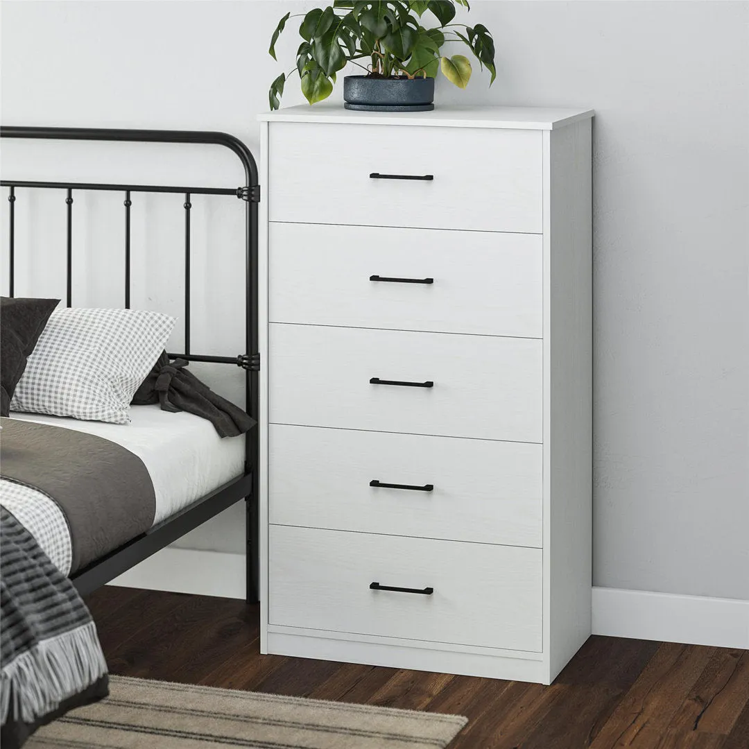 Grantville 5 Drawer Chest Zipcode Design™ Color: White