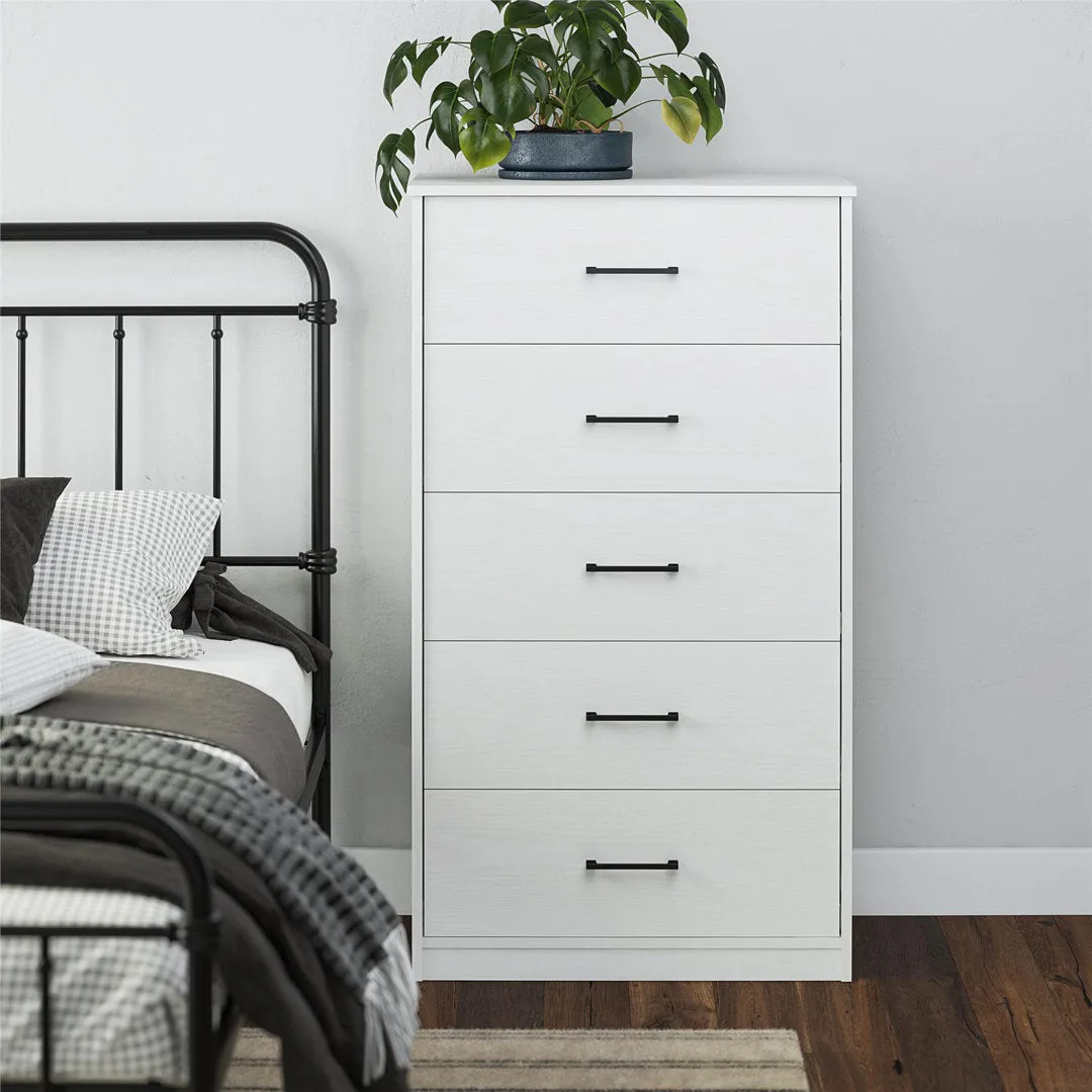 Grantville 5 Drawer Chest Zipcode Design™ Color: White
