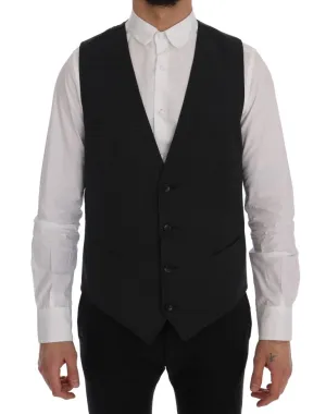 Gray Wool Stretch Vest