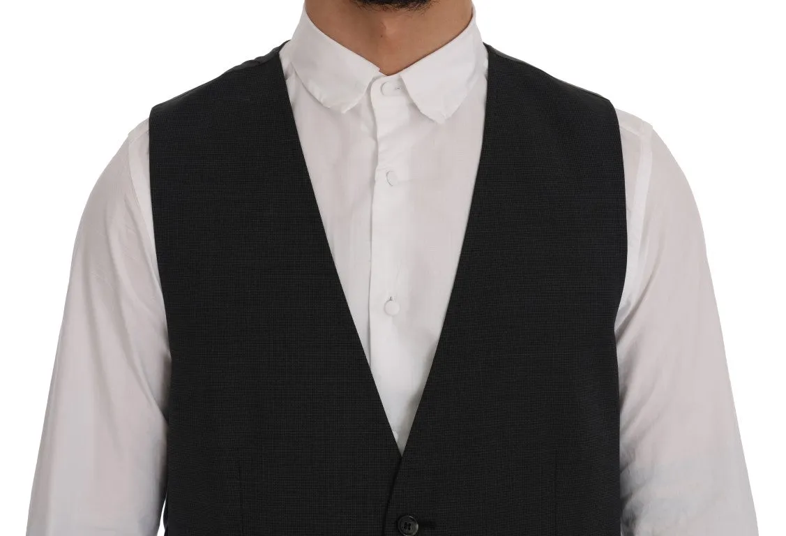 Gray Wool Stretch Vest