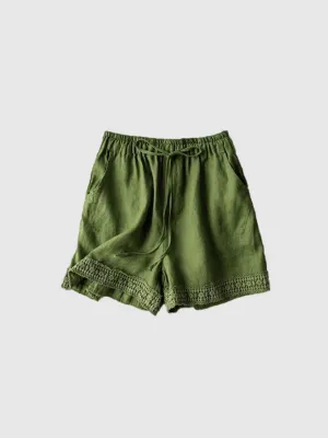 Green Lace Detailed Shorts