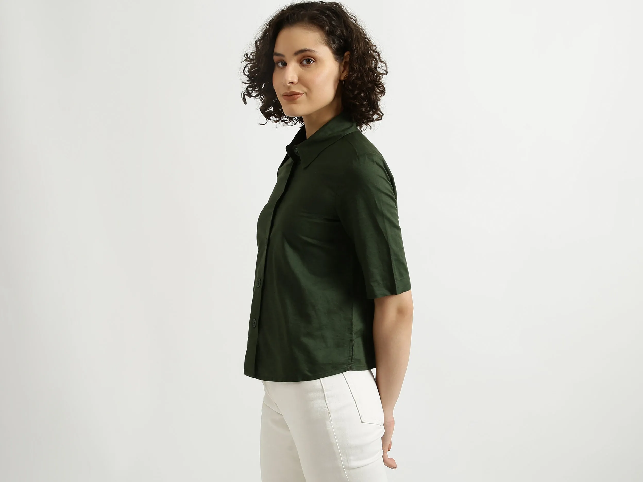 Green Linen Shirt